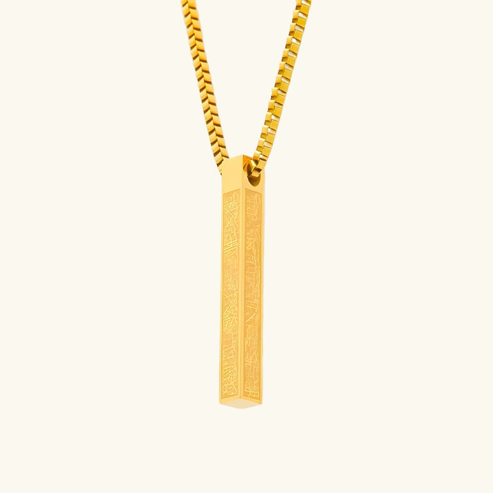 Engraved Gold Bar Necklace