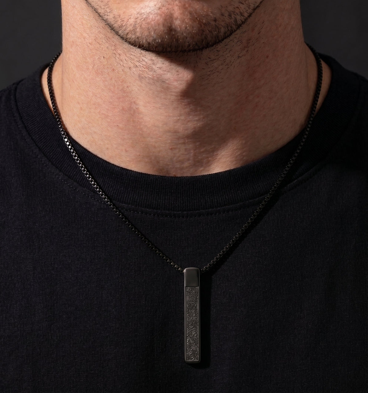 Engraved Gold Bar Necklace