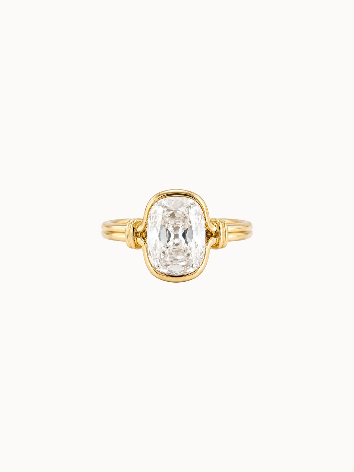 Timeless Gold Cushion Crystal Rope Ring