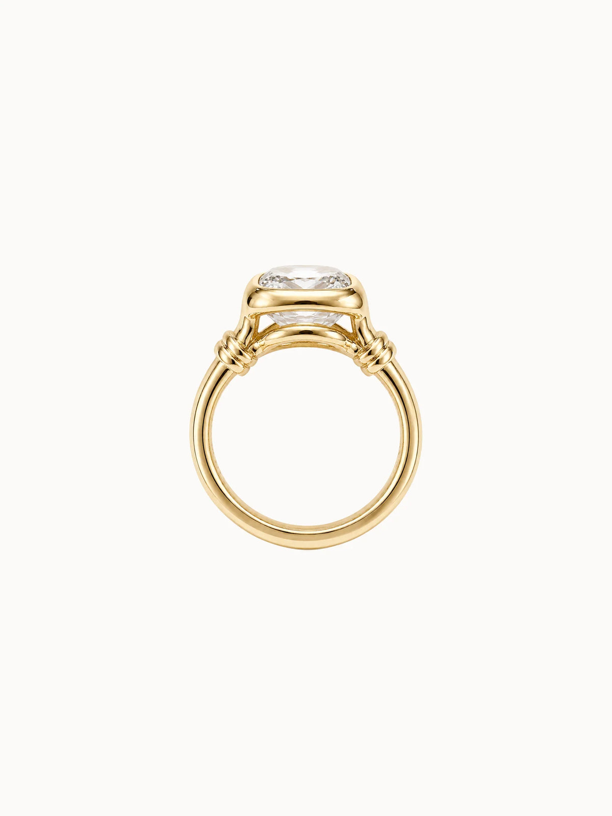 Timeless Gold Cushion Crystal Rope Ring
