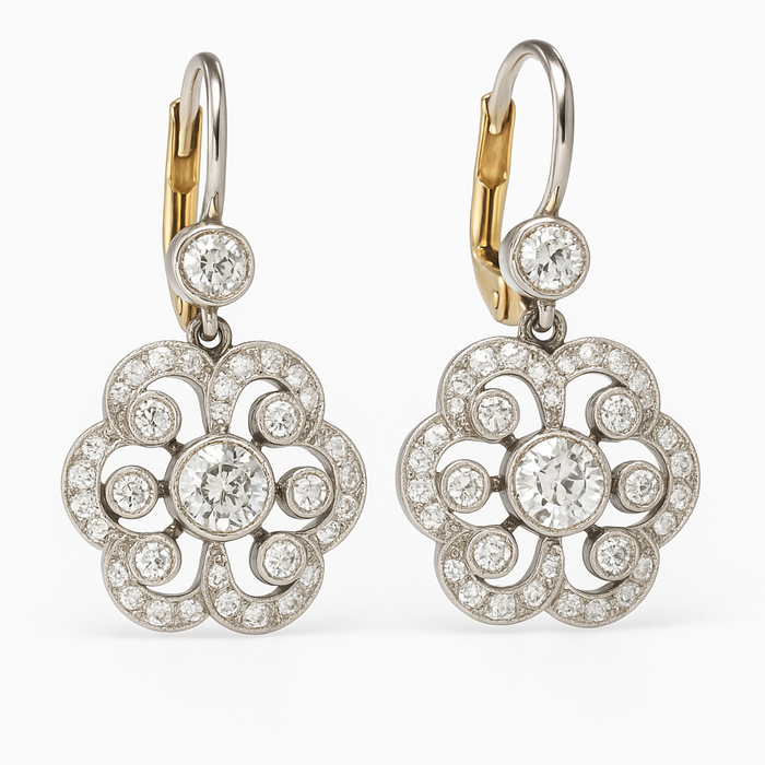 Retro Mandala Earrings with Crystal