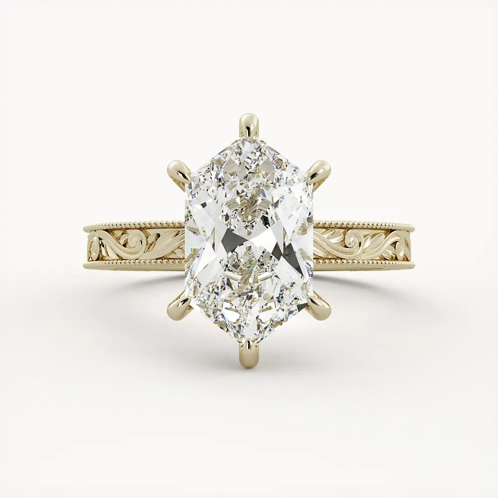 Milgrain Vintage Three-Quarter Eternity Band