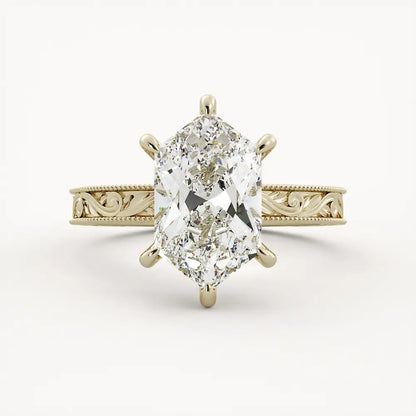 Milgrain Vintage Three-Quarter Eternity Band