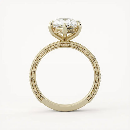 Milgrain Vintage Three-Quarter Eternity Band