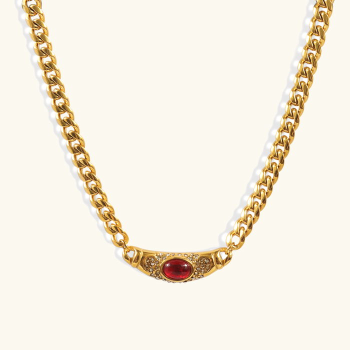 Vintage Gemstone Curb Necklace