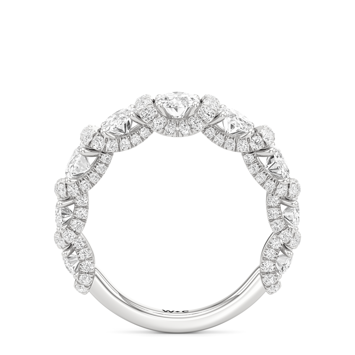Oval Pavé Diamond Wedding Band