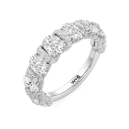 Oval Pavé Diamond Wedding Band