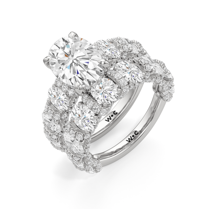 Oval Pavé Diamond Wedding Band