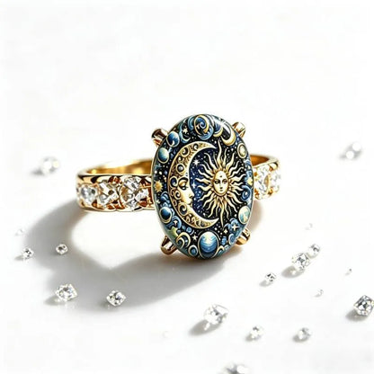 Sun Pattern Gold Ring