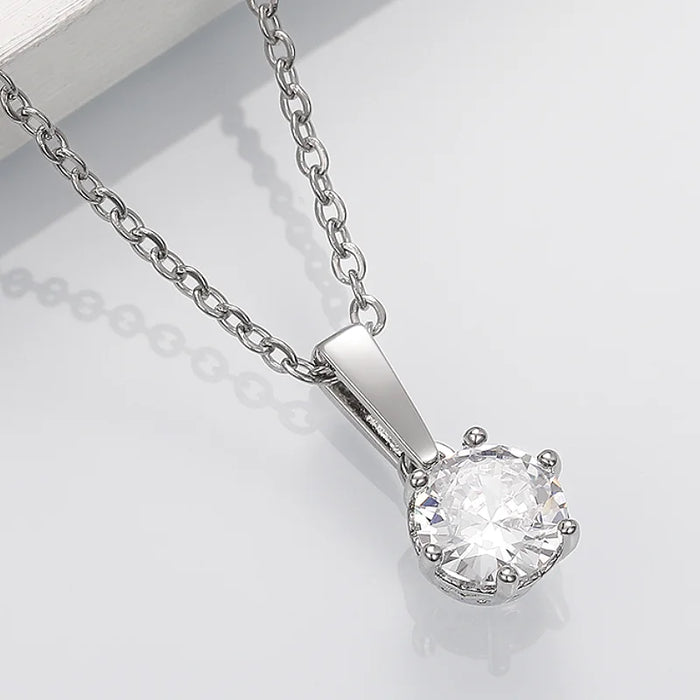 Classic Zircon Pendant Necklace