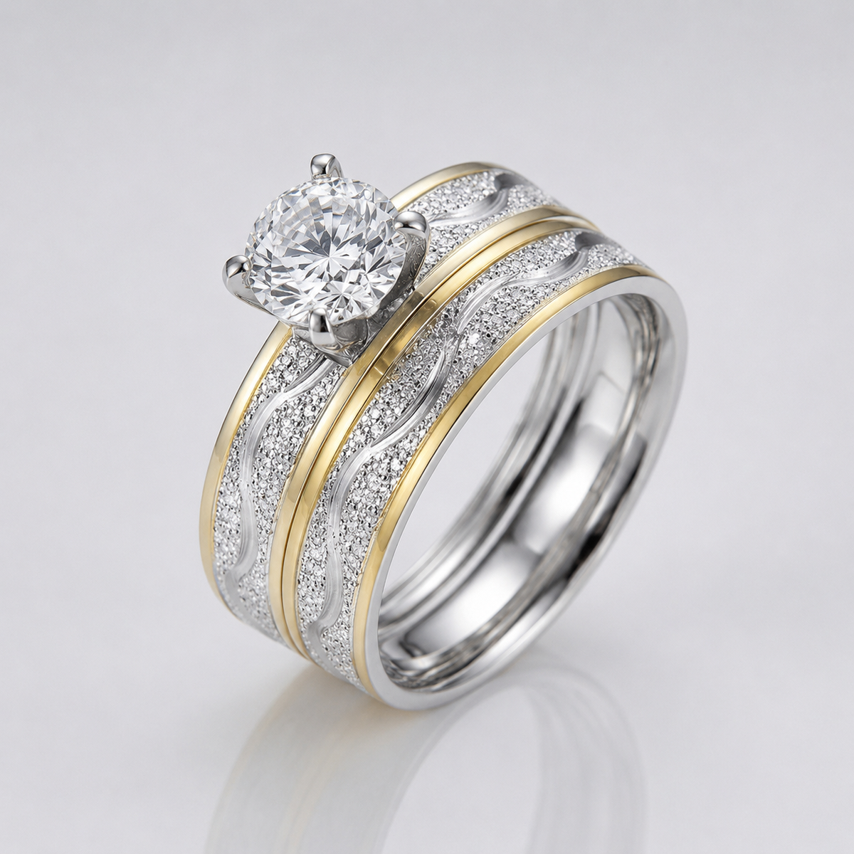 Elegant Diamond Stripe Ring