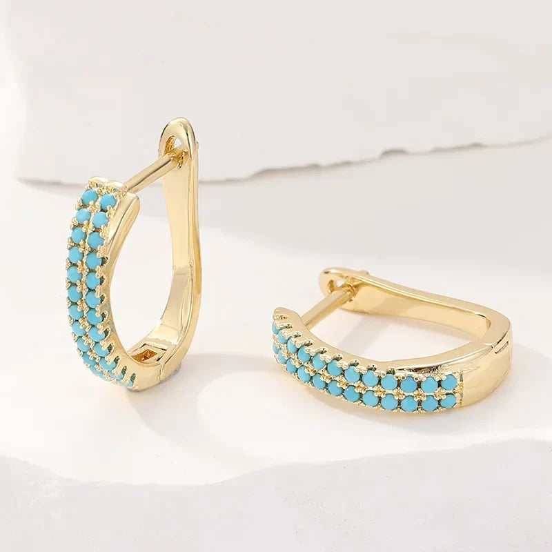 Classic Turquoise Hoop Earrings