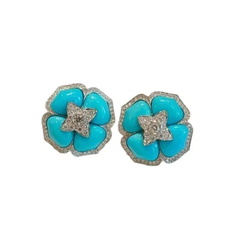 Delicate Turquoise Flower Earrings