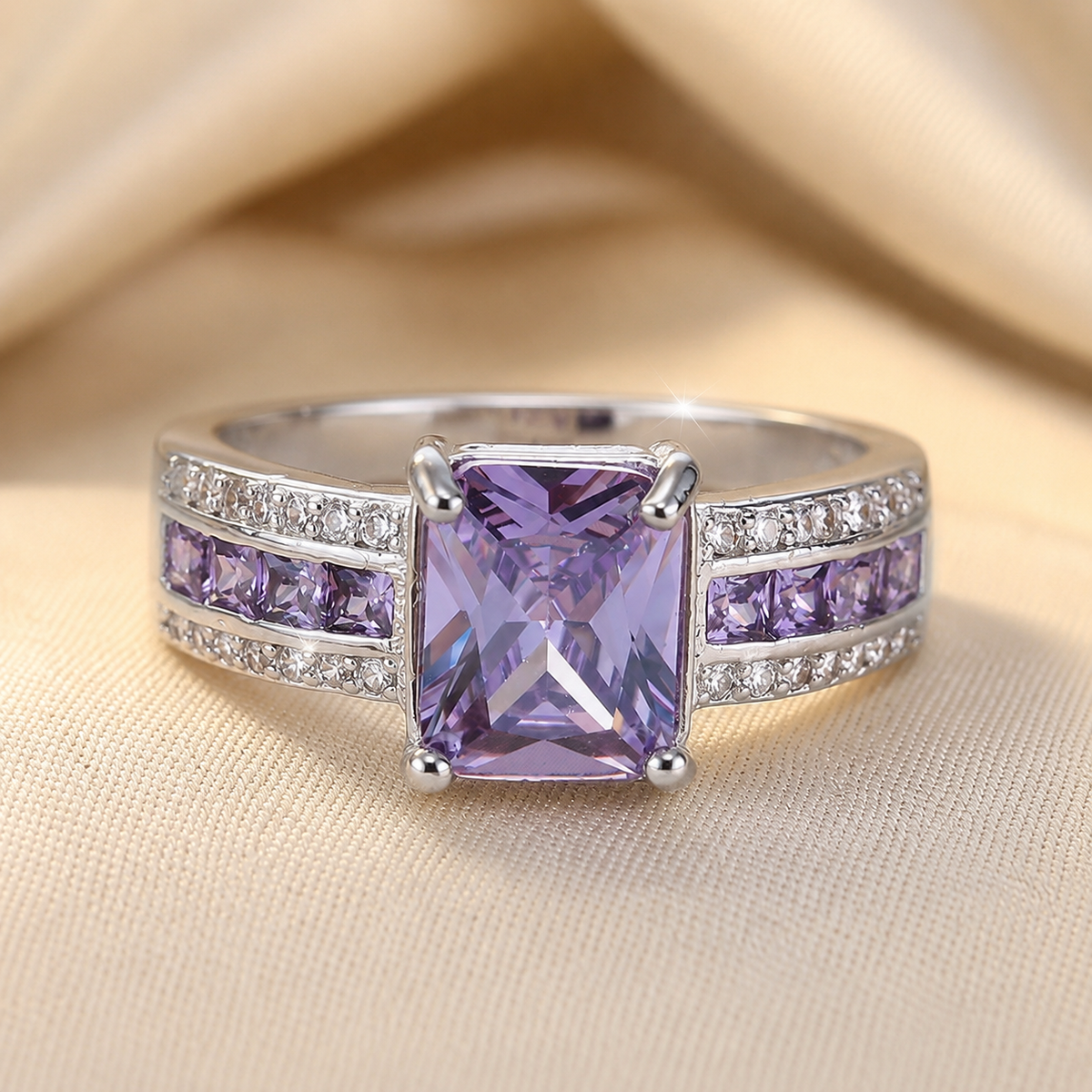 Elegant Amethyst Channel Ring
