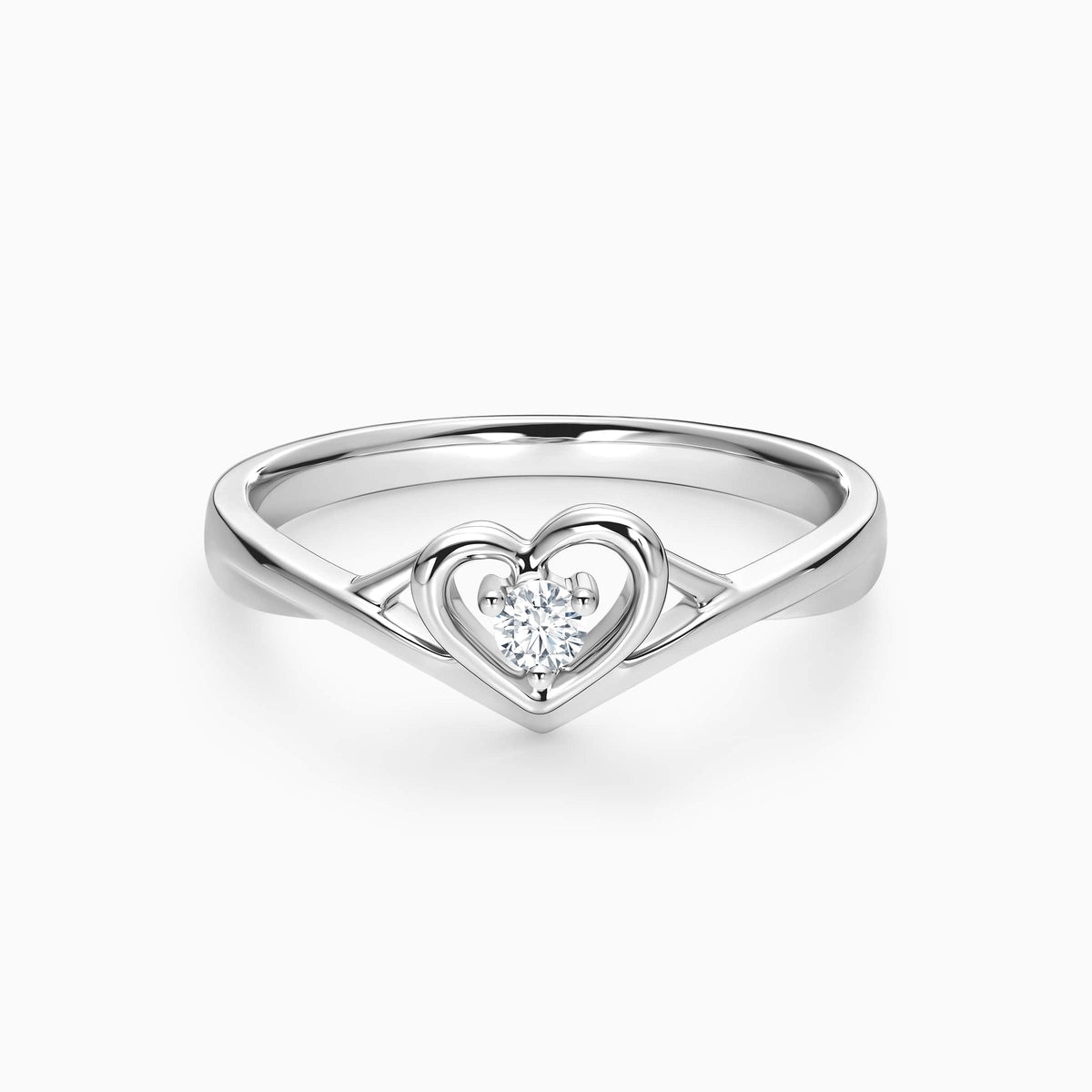 Open Heart Solitaire Promise Ring
