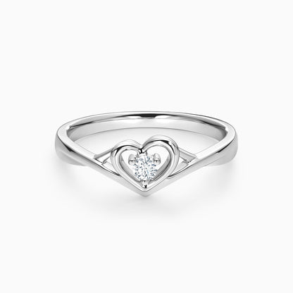 Open Heart Solitaire Promise Ring