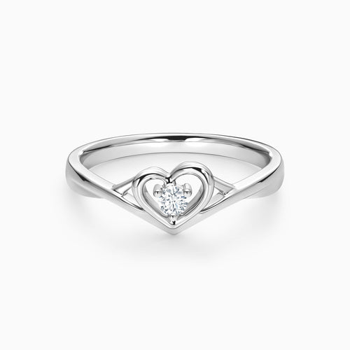 Open Heart Solitaire Promise Ring