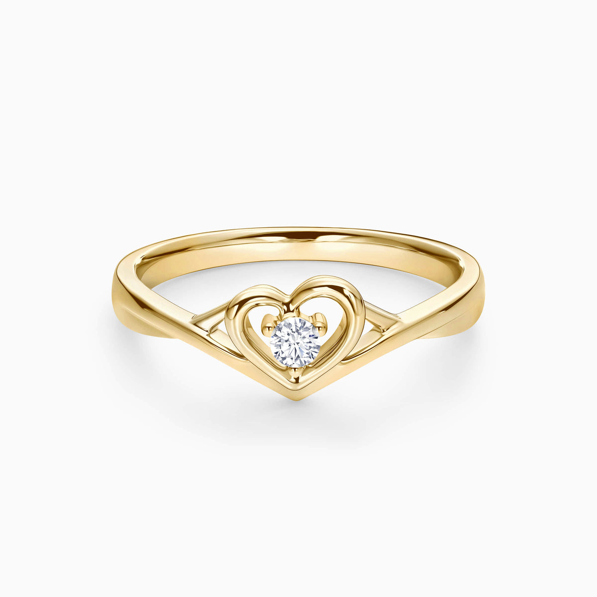 Open Heart Solitaire Promise Ring