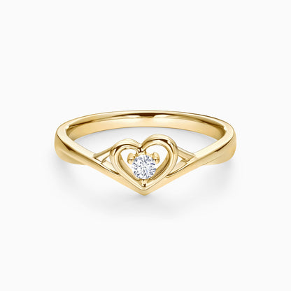 Open Heart Solitaire Promise Ring