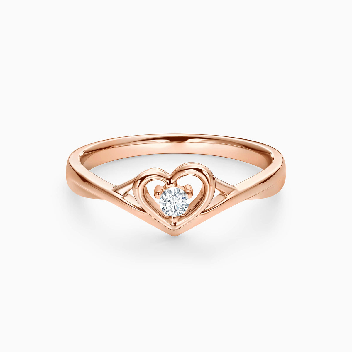 Open Heart Solitaire Promise Ring
