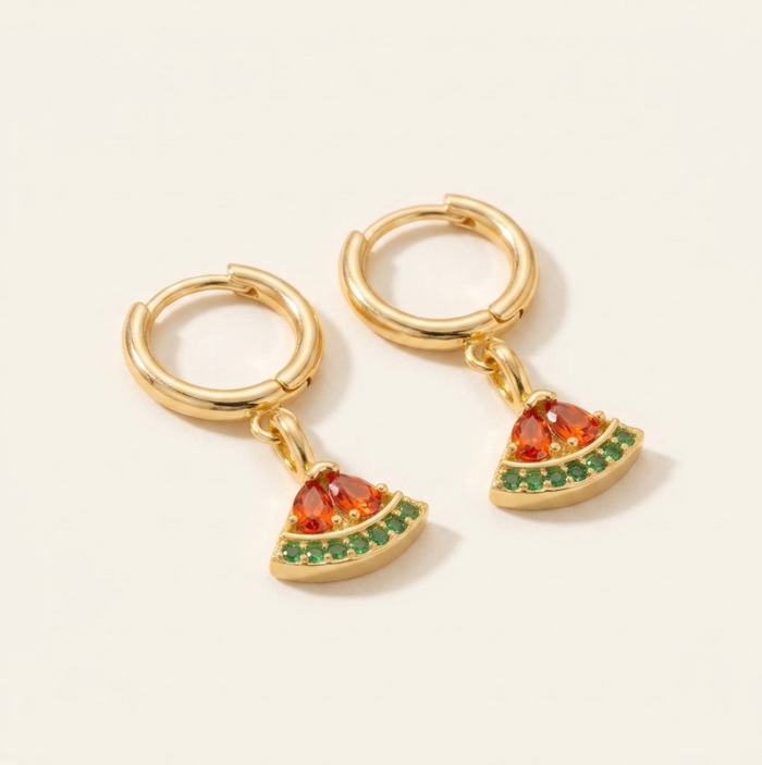 Watermelon Enamel Hoops