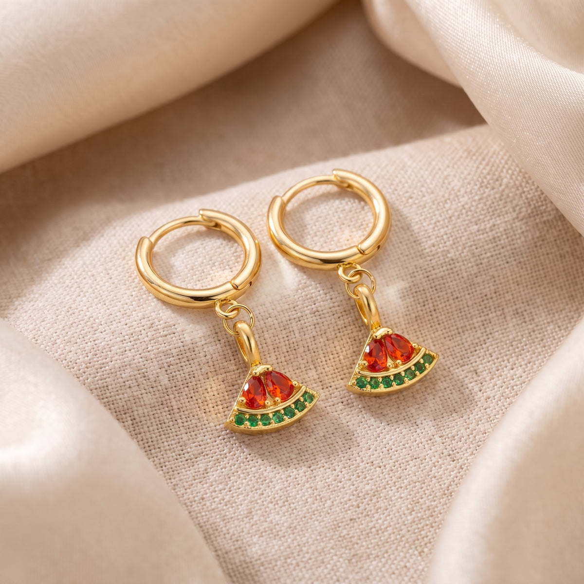 Watermelon Enamel Hoops