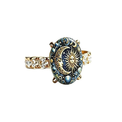Sun Pattern Gold Ring