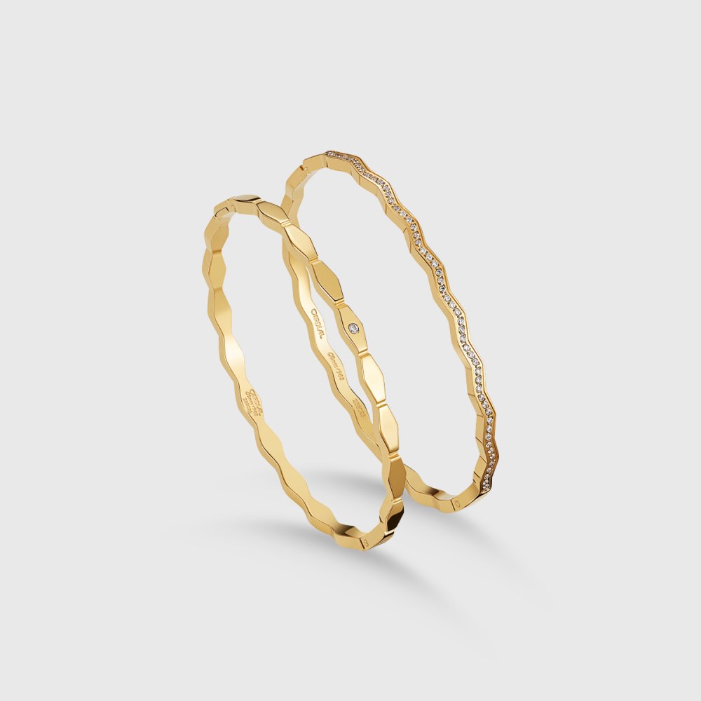 Wavy Crystal Double Band Bracelet 2