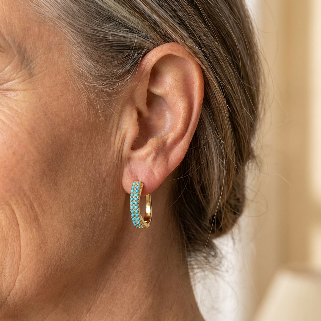 Classic Turquoise Hoop Earrings