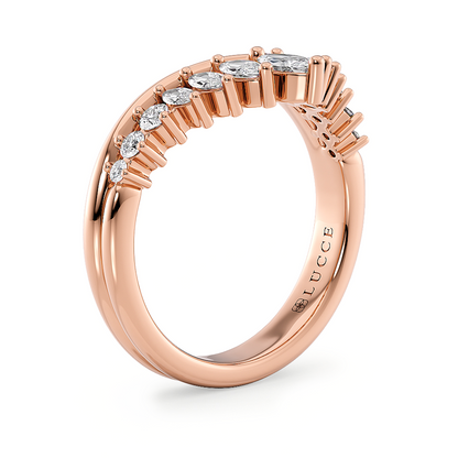 Chevron Marquise Diamond Half Eternity Ring