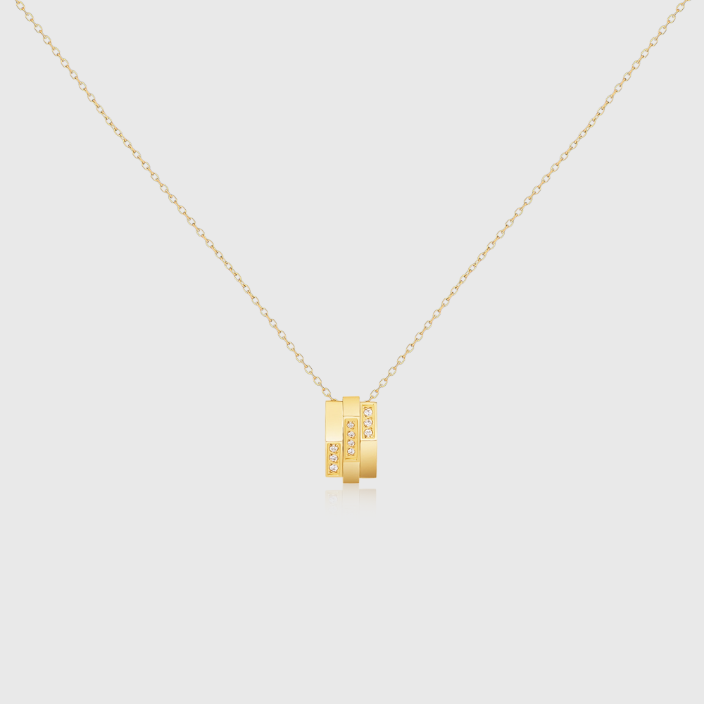 Crystal Geometric Drop Necklace