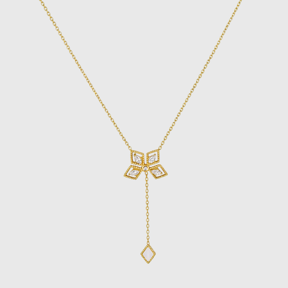 Floral Crystal Pendant Necklace 2