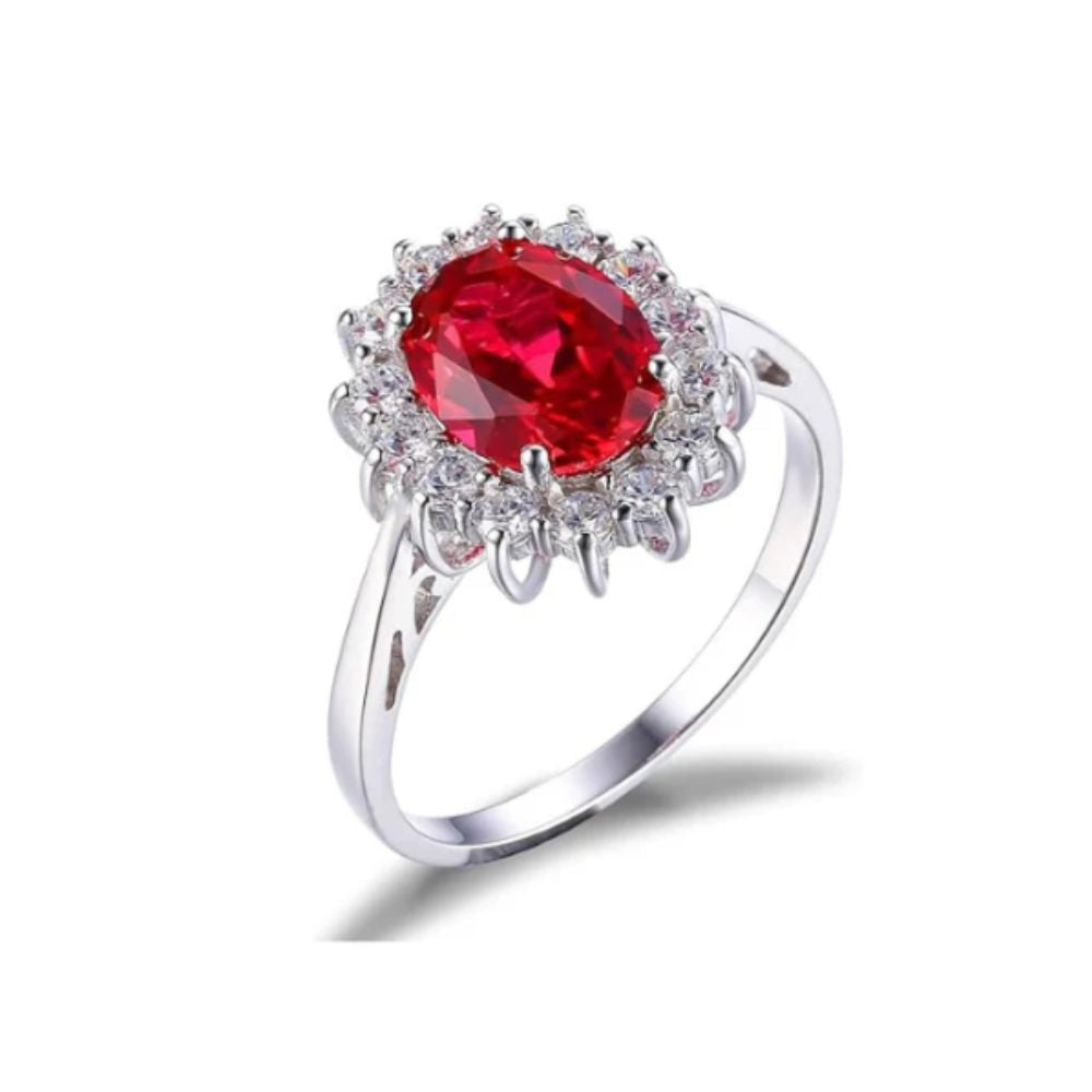 Classic Ruby Halo Ring