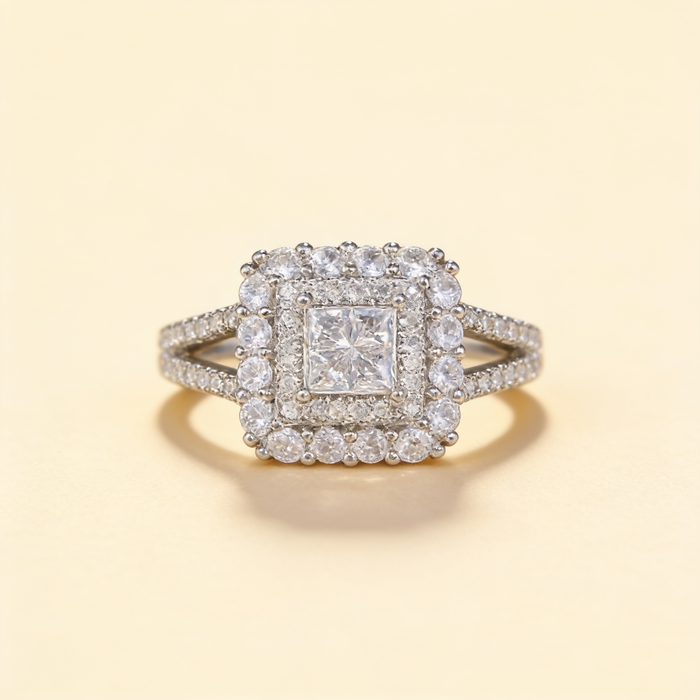 Square Zirconia Wedding Ring