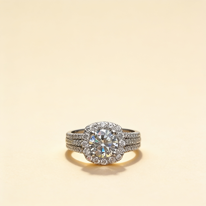 Cushion Halo Pavé Statement Ring