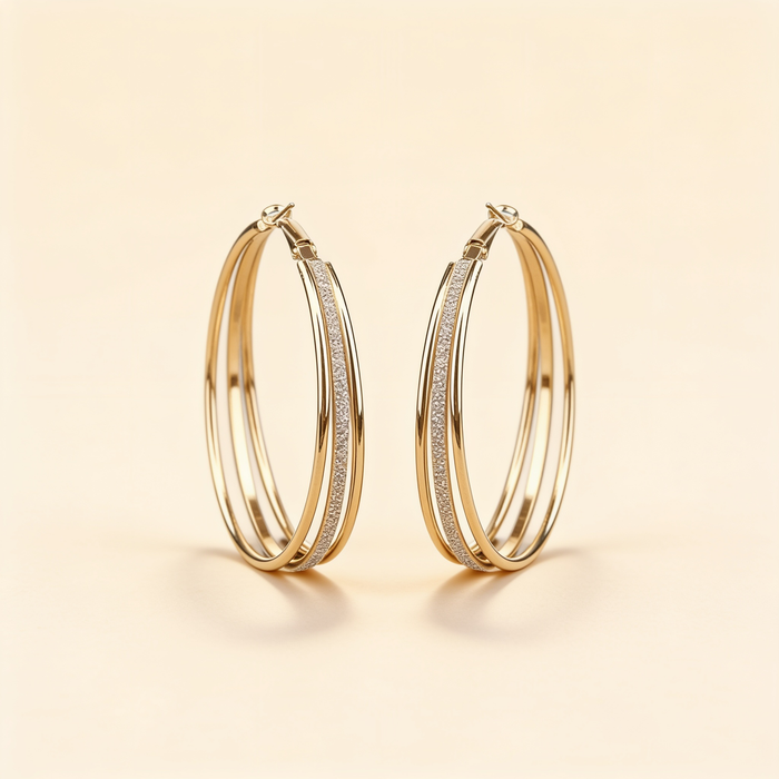 Retro Gold Hoop Earrings