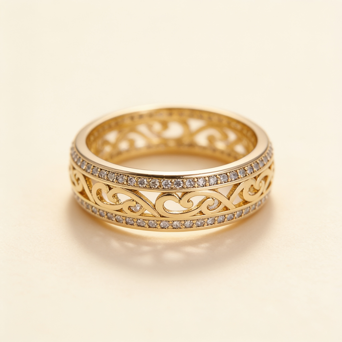 Shiny Hollow Gold Ring