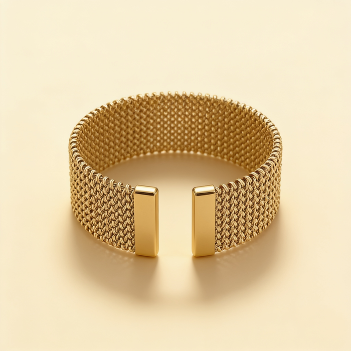 Vintage Woven Open Cuff Bracelet