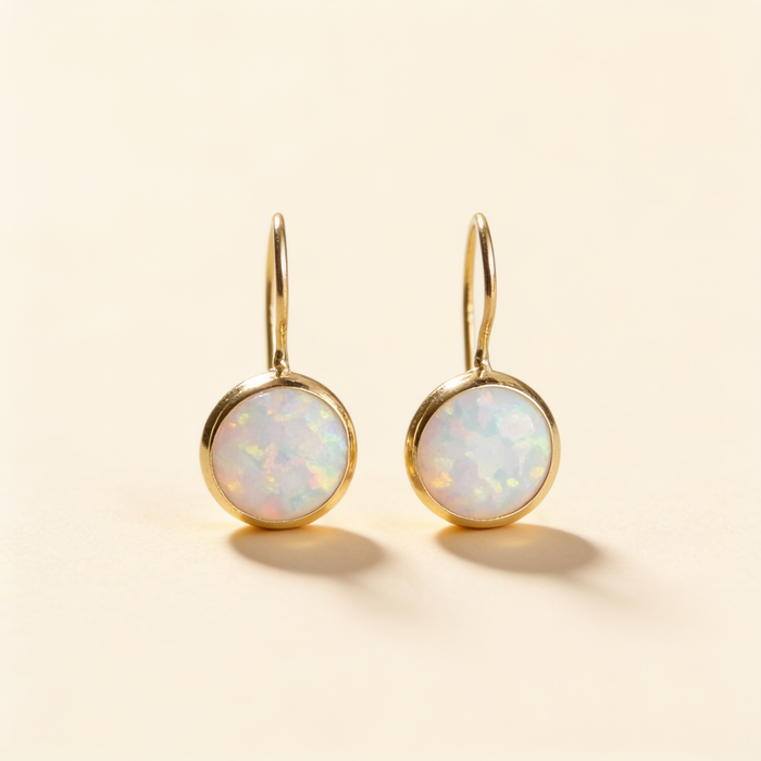 Antique Opal Glow Earrings – Gold