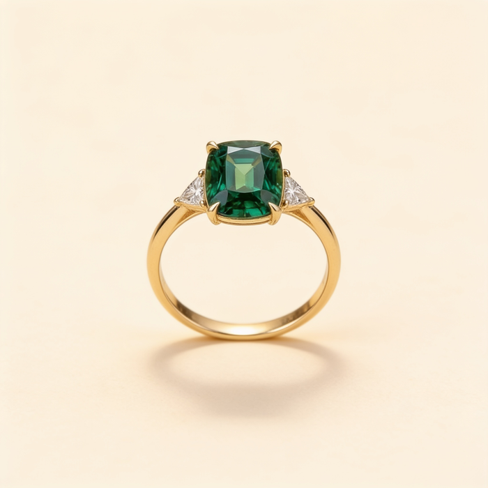 Cushion Solitaire Ring – Gold