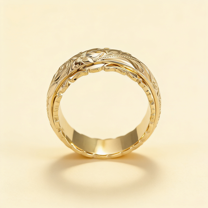 Antique Gold Flower Ring