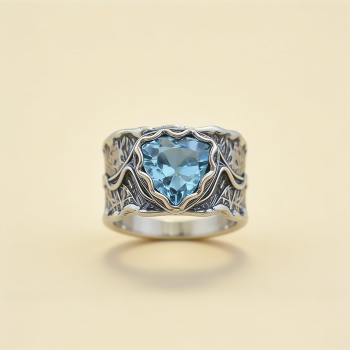 Blue Topaz Statement Ring