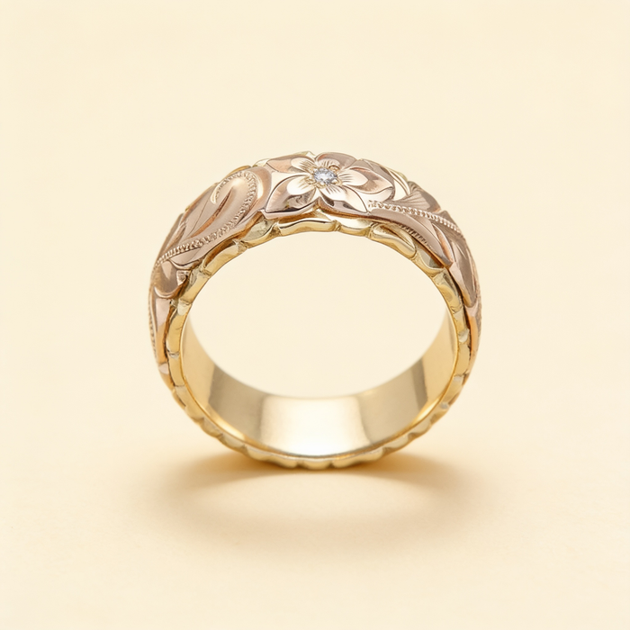 Antique-Inspired Rose Flower Gold Ring