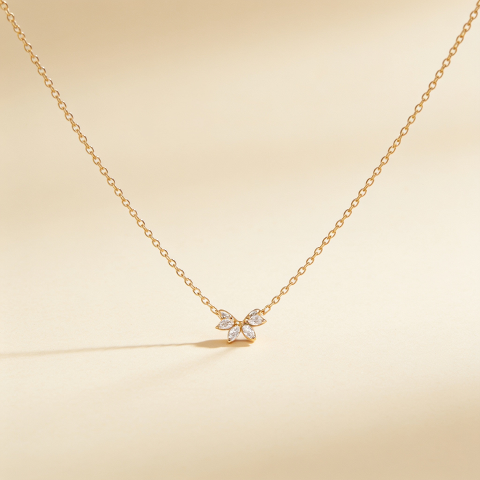 Crystal Leaf Necklace
