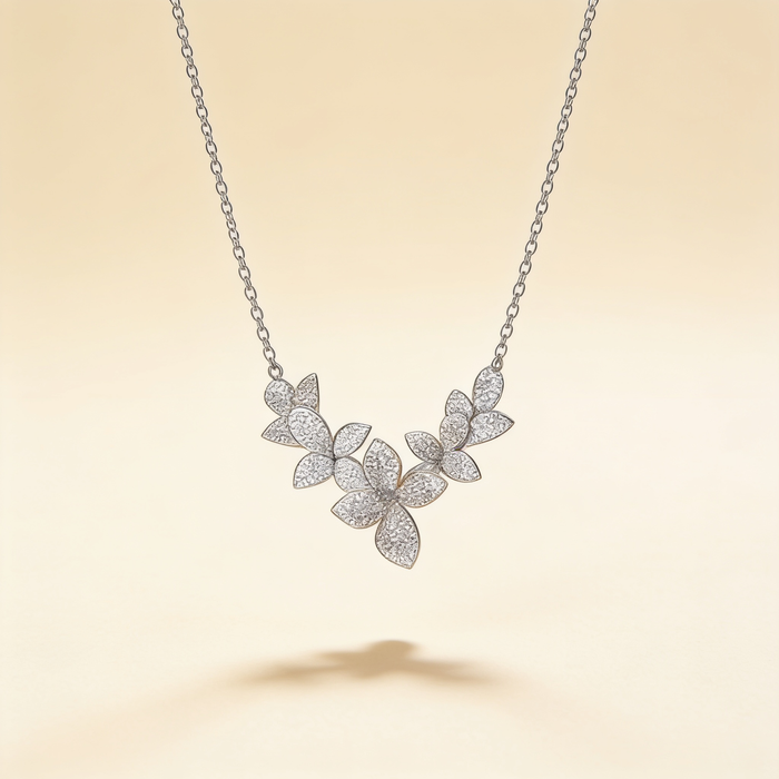 Elegant Crystal Flower Necklace