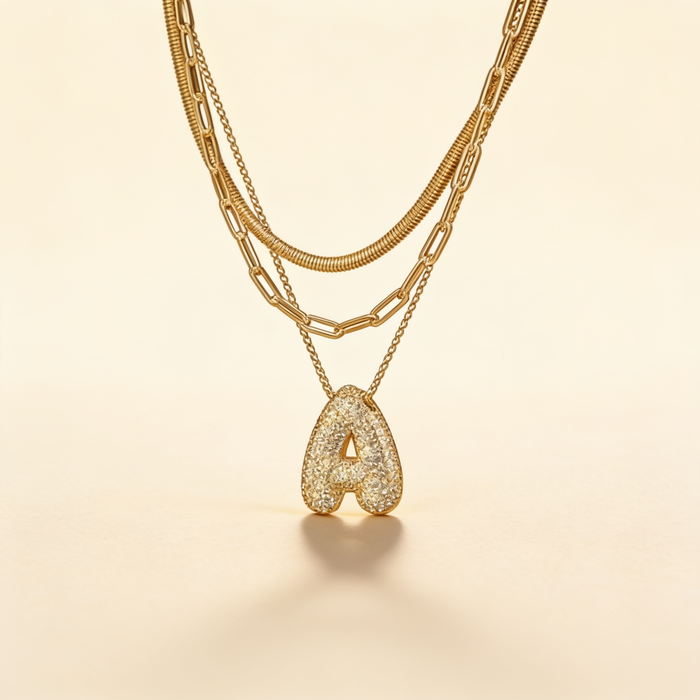 Elegant Gold Initial Letter Necklace