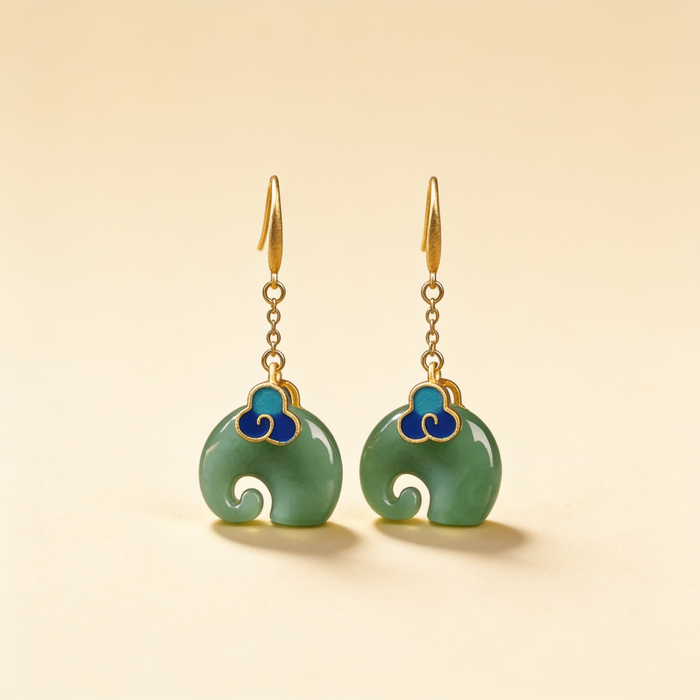 Retro Chic Elephant Earrings