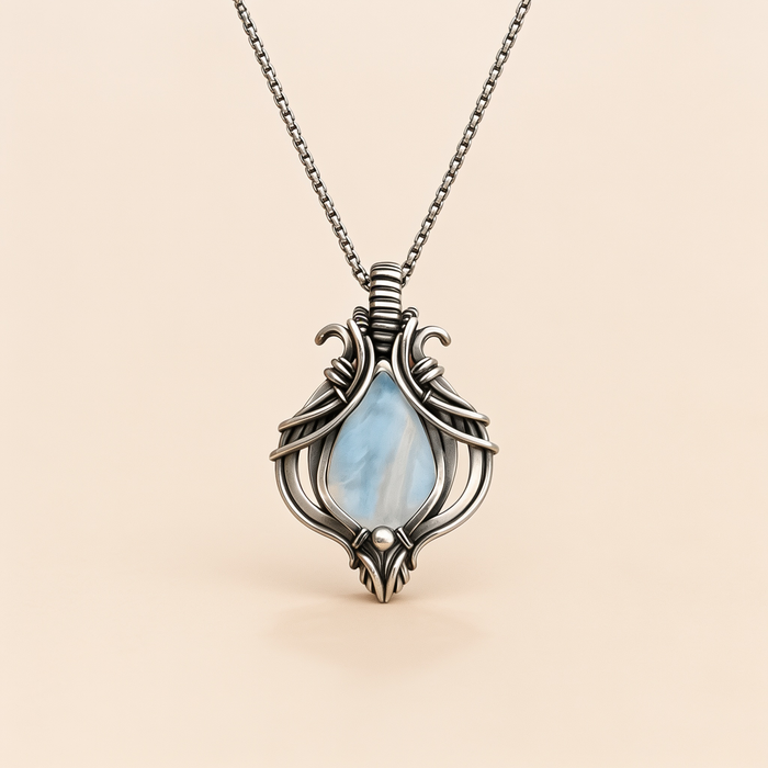Vintage Blue Silver Necklace