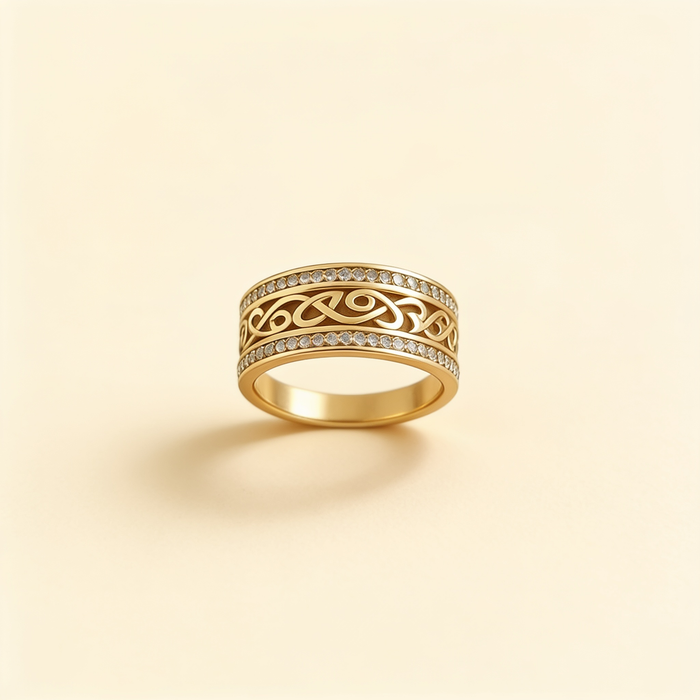 Brilliant Gold Openwork Ring