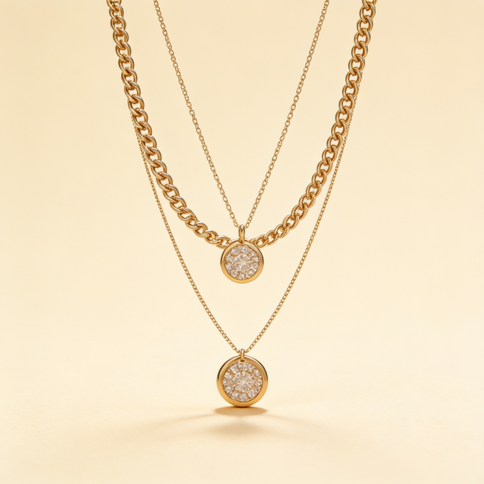Elegant Gold and Silver Plated Necklace